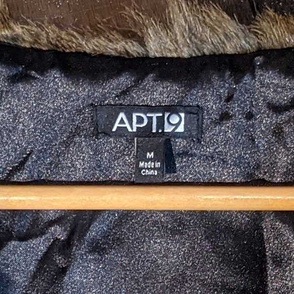 APT 9 Brown Faux Fur Vest with Black Removal Belt - Picture 5 of 10